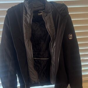 Nautica Black Men's Jacket water and wind resistant